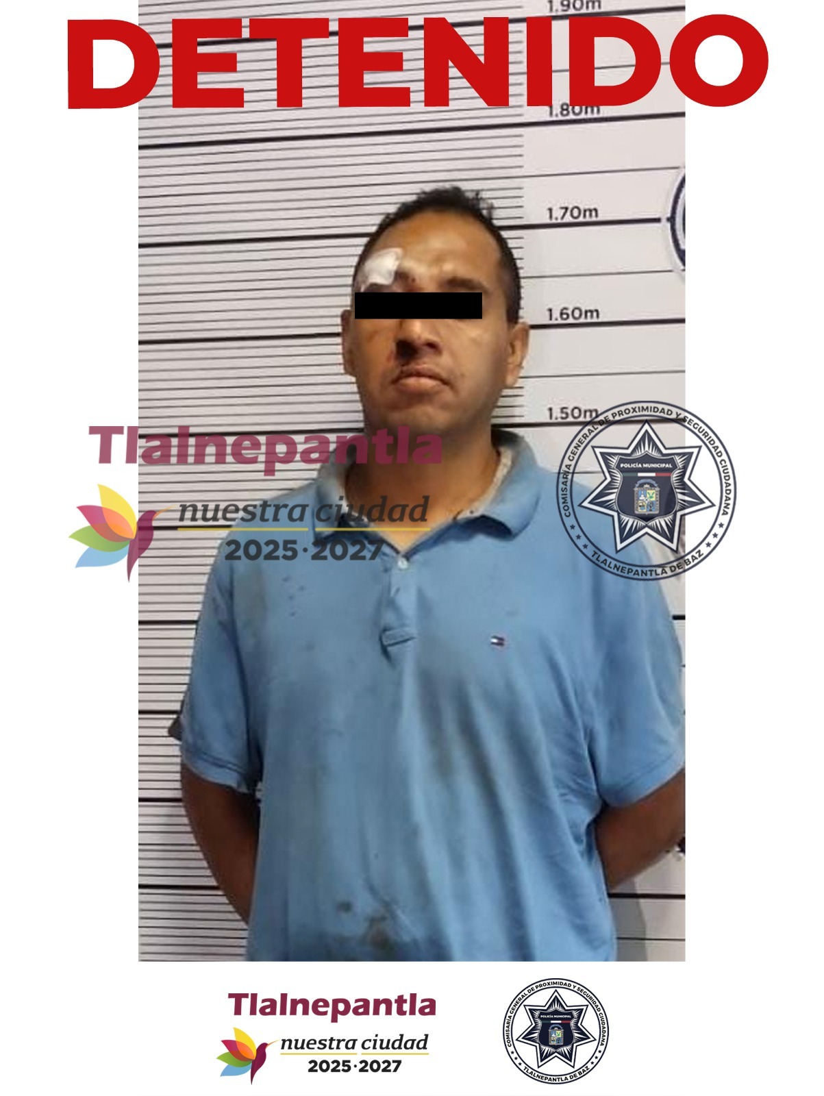 Detienen a sujeto tras presunto intento de feminicidio, policías de Tlalnepantla
