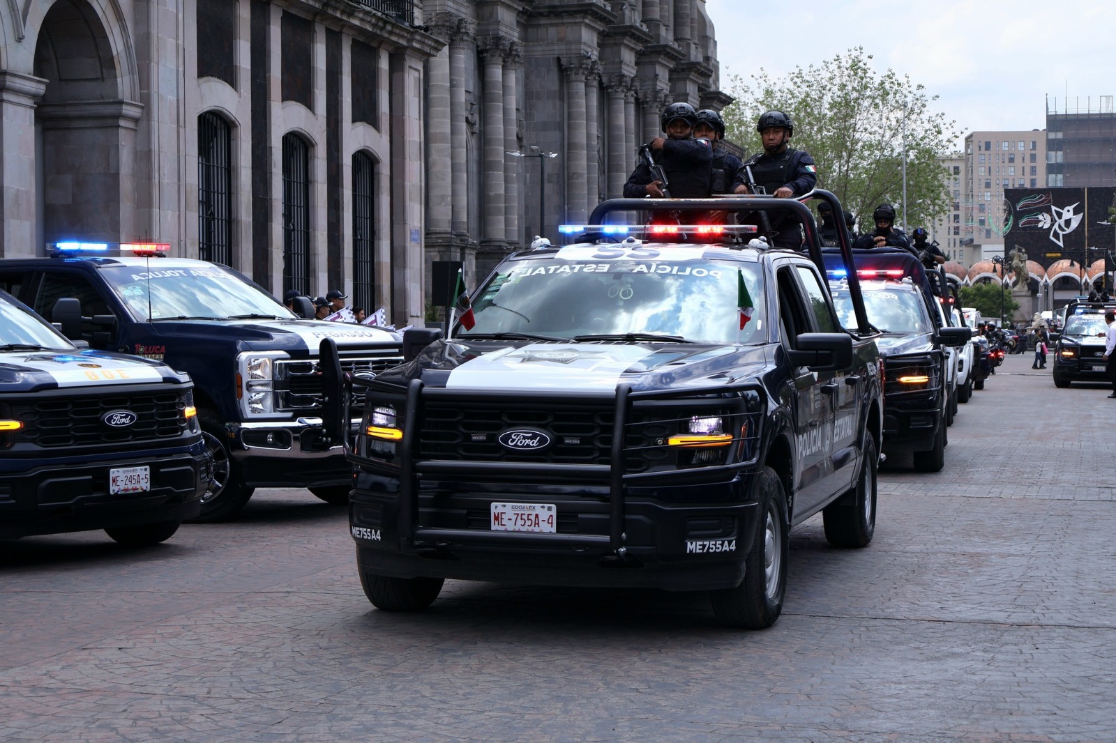 Listo operativo de seguridad en Toluca para conmemorar el Grito de Independencia