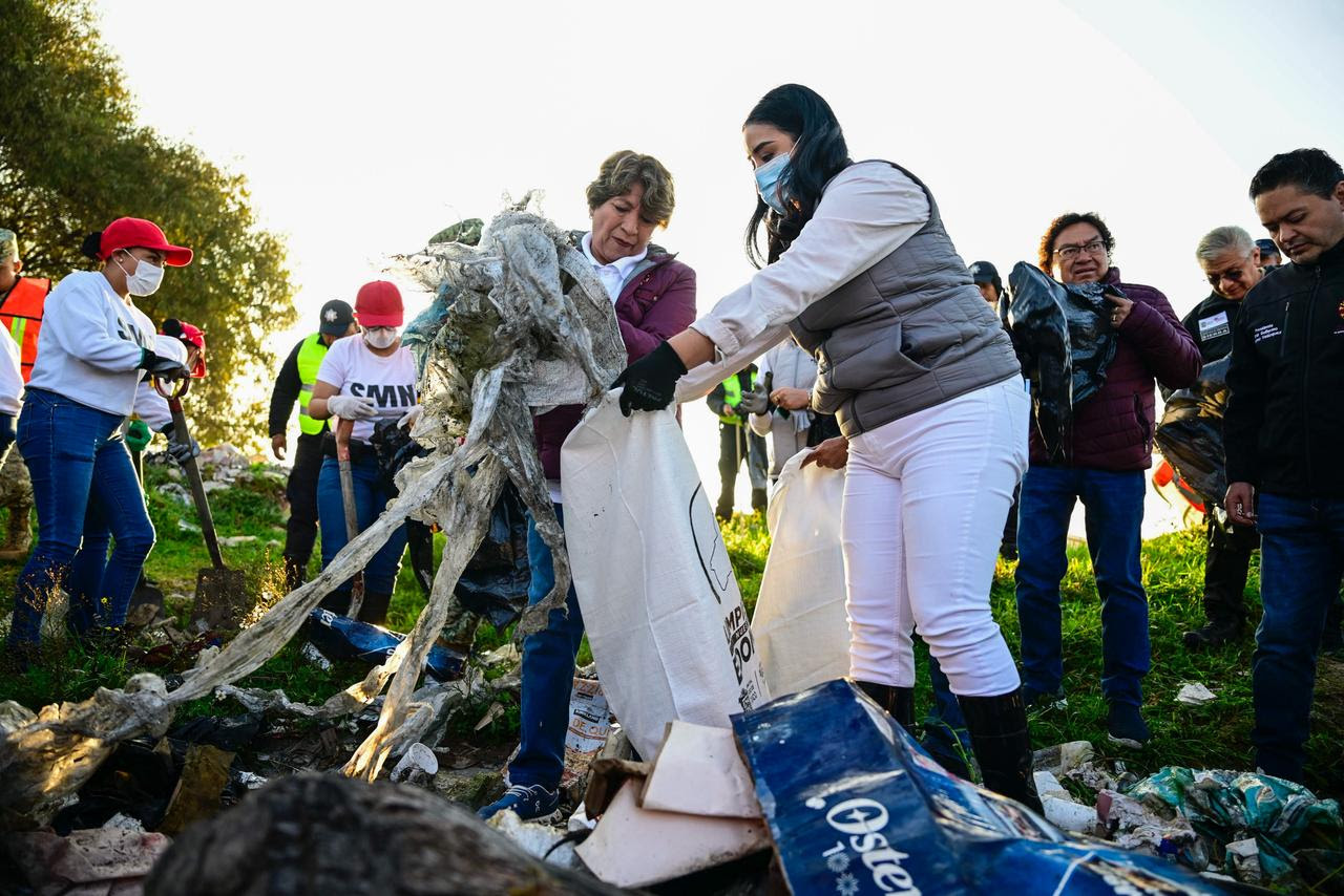 Con campaña "Limpiemos Nuestro EdoMéx" Gobernadora Delfina Gómez sanea Lago San Antonio