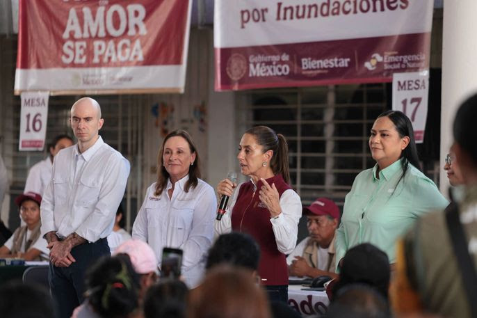 Prevalece la supervisión personal de Sheinbaum a acciones de apoyo a  damnificados de Veracruz