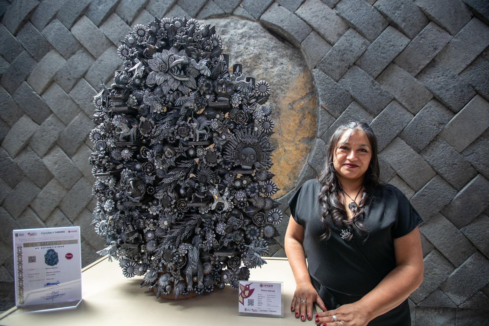 Árbol de la vida con tema prehispánico, primer lugar en concurso artesanal del Gobierno del EdoMéx
