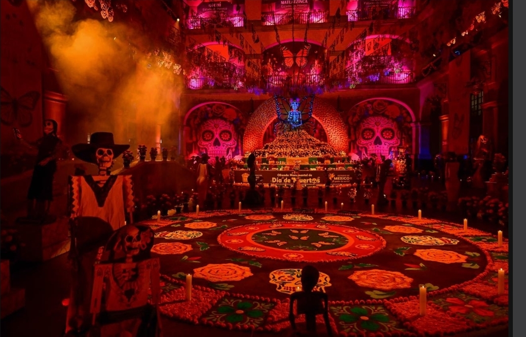 inaugura-gobernadora-delfina-gomez-ofrenda-monumental-de-dia-de-muertos-en-palacio-de-gobierno